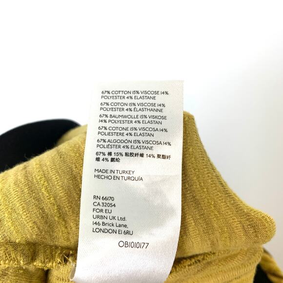 Free People Slim Pull-On Ribbed Velvet Velour Flare Pant Untold Gold Size Small - Picture 7 of 7